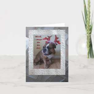 Grappig Engelse bulldog kerstkaart! Feestdagen Kaart