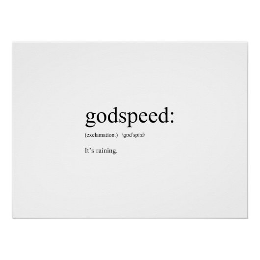 Grappig Engelse definities: Godspeed Perfect Poster (Voorkant)