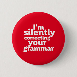 Grappig Engelse leraar Zelden correctief Grammar Ronde Button 5,7 Cm