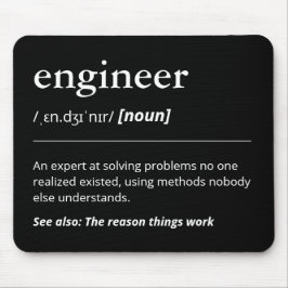 Grappig Engineer Definition Gift Minimalistisch Zw Muismat