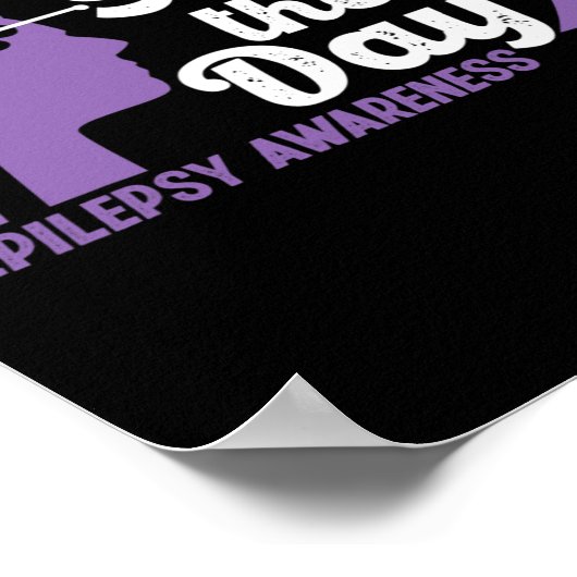 Grappig Epilepsy Bewustheid Neemt het Dagribbon 1 Poster (Hoek)