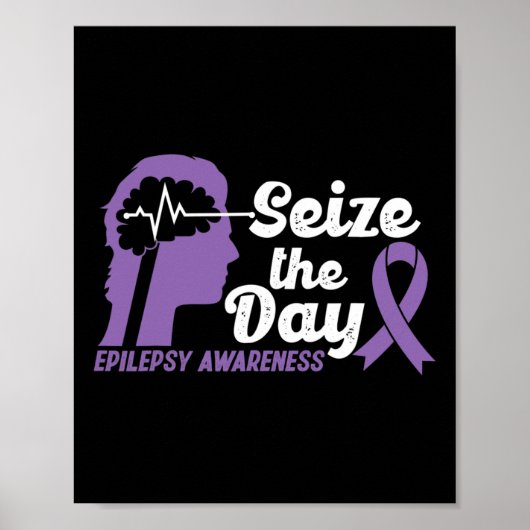 Grappig Epilepsy Bewustheid Neemt het Dagribbon 1 Poster (Voorkant)