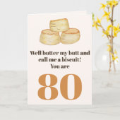 Grappig eten citaat 80ste verjaardagskaart kaart (Gele Bloem)