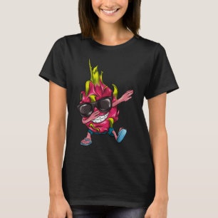 Grappig eten Dabbing Dragon Fruit Bubble thee Crui T-shirt