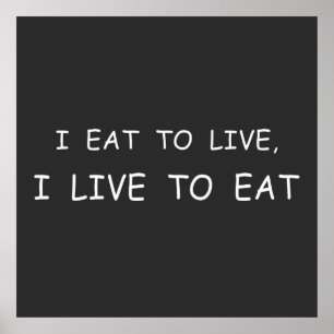 Grappig eten gezegden poster