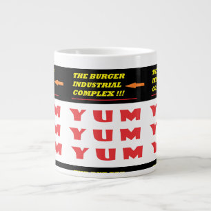 Grappig eten grappen woorden en patroon extra grote beker