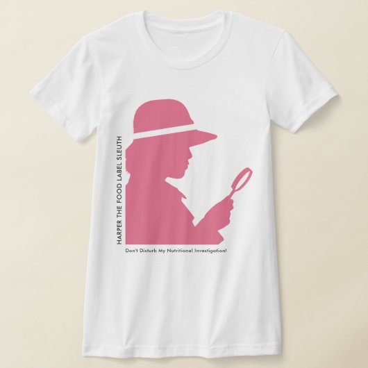 Grappig Eten Label Quip Blush Roze Silhouet Sleuth T-shirt (Laagn)
