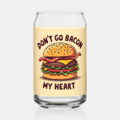 Grappig eten Pun Bacon Lover Cheeseburger Design Blikvorm Glas (Voorkant)