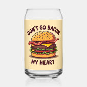 Grappig eten Pun Bacon Lover Cheeseburger Design Blikvorm Glas (Achterkant)