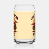 Grappig eten Pun Bacon Lover Cheeseburger Design Blikvorm Glas (Links)