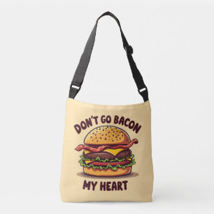 Grappig eten Pun Bacon Lover Cheeseburger Design Crossbody Tas