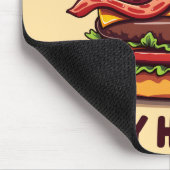 Grappig eten Pun Bacon Lover Cheeseburger Design Muismat (Hoek)