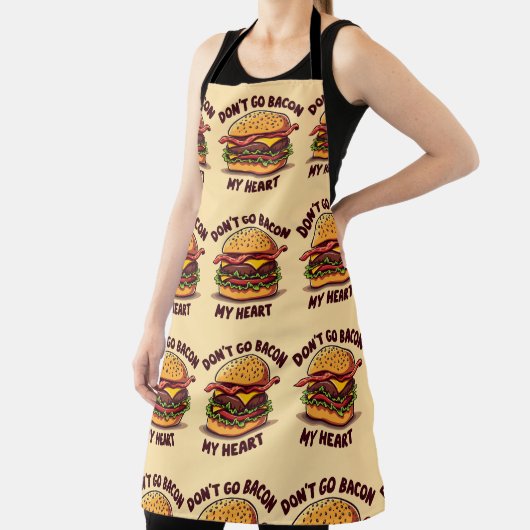 Grappig eten Pun Bacon Lover Cheeseburger Design Schort (Insitu)