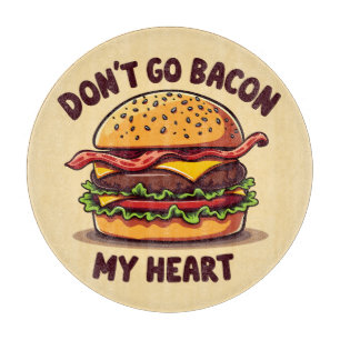Grappig eten Pun Bacon Lover Cheeseburger Design Snijplank