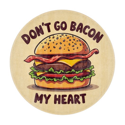Grappig eten Pun Bacon Lover Cheeseburger Design Snijplank (Voorkant)