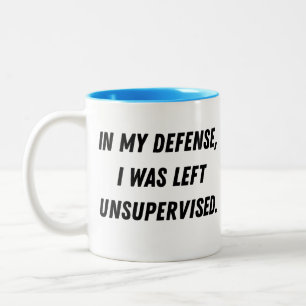 Grappig excuus op de achterkant. Joke Gag Gifts Tweekleurige Koffiemok