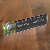 Grappig Executive Kantoor golfthema Naambordje (Zijkant)