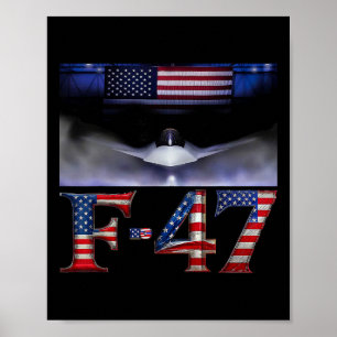 Grappig F47 Gevechtsvliegtuig Trump Shirt F-47 Str Poster
