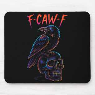 Grappig F Caw F Raven Skull Gothic Graphic Hallowe Muismat