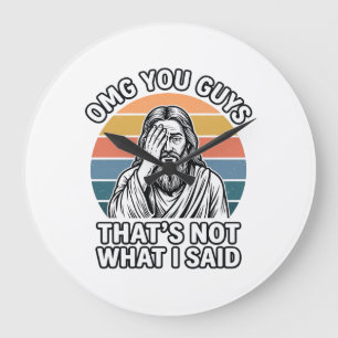 Grappig Facepalm Retro Citaat Vintage Gravure Shir Grote Klok