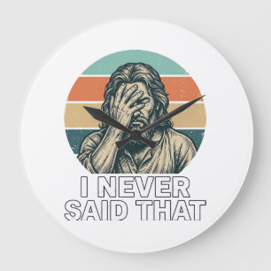 Grappig Facepalm Vintage Gravure Citaat Design_1 Grote Klok