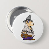 Grappig factuur innen karakter ronde button 7,6 cm (Voorkant /achterkant)