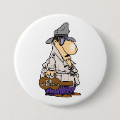 Grappig factuur innen karakter ronde button 7,6 cm (Voorkant)