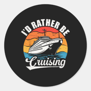 Grappig familie cruise ontwerp voor mannen vrouwen ronde sticker