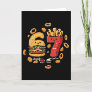 Grappig Fast Food 67 Burger Frites Kipnugget Zes Kaart