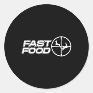 Grappig Fastfood Herten Jachtcadeau voor Hunter Ma Ronde Sticker