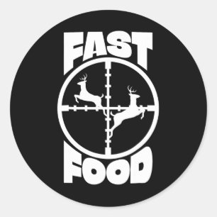 Grappig Fastfood Herten Jachtcadeau voor Hunter Ma Ronde Sticker
