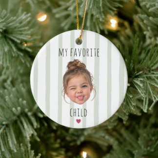 Grappig Favoriete Kind Aangepaste Gezichts Foto Keramisch Ornament