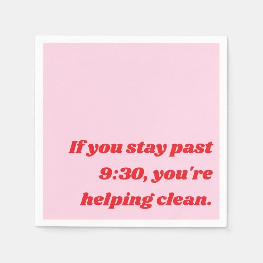 Grappig Feest Introvert Sassy Sarcasme Roze Rood Servet (Voorkant)