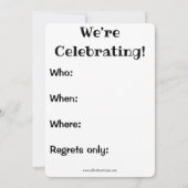 Grappig feest voor hem kaart (Achterkant)