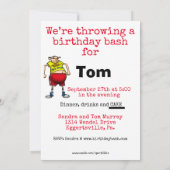 Grappig feest voor hem kaart (Achterkant)