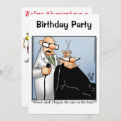 Grappig feest voor hem kaart (Voorkant / Achterkant)