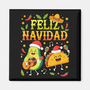 Grappig Feliz Navidad Avocado Tacos Mexicaans Kers Magneet