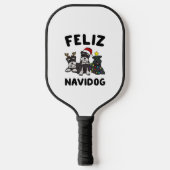Grappig Feliz Navidog Miniatuur Schnauzer hondenli Pickleball Paddle (Voorkant)