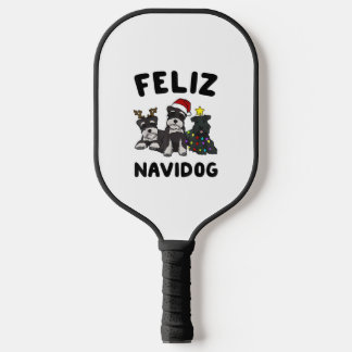 Grappig Feliz Navidog Miniatuur Schnauzer hondenli Pickleball Paddle