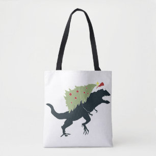 Grappig Festieve Dino Kerstmis Draagtas