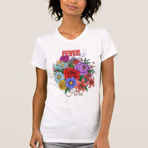 Grappig "Fever Flora" Medisch Bloem Grafisch Ontwe T-shirt