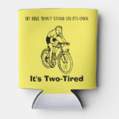 GRAPPIG! Fiets kan niet staan - tweevermoeid Blikjeskoeler (Voorkant)