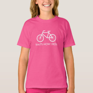 Grappig fiets t-shirt voor meisje Zo rol ik