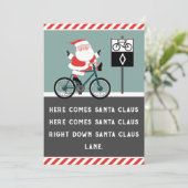Grappig fietsen Kerstmis Feestdagenkaart (Staand voorkant)