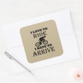 Grappig fietsend gezegde vierkante sticker (Envelop)