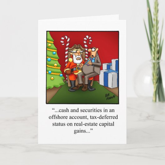 Grappig financieel kerstkaartje feestdagen kaart (Voorkant)