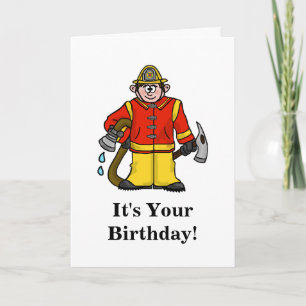 Grappig Fireman Birthday    CardPas het aan! Kaart