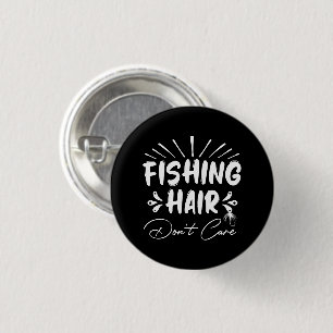 Grappig Fisherman, Vist haar niet om Ronde Button 3,2 Cm