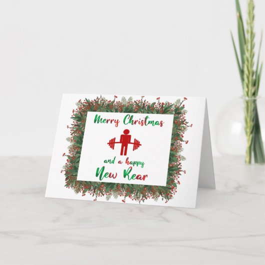 Grappig fitness Thapy Kerstkaart Feestdagen Kaart (Voorkant)