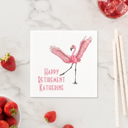 Grappig Flamingo Custom Pensioen Partij Servet (Insitu)